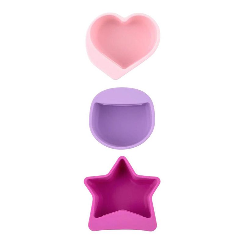 Mini Tazones para Salsas de Silicona con Formas Lollipop Rosado y Lila, 3 Unidades
