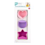 Mini Tazones para Salsas de Silicona con Formas Lollipop Rosado y Lila, 3 Unidades