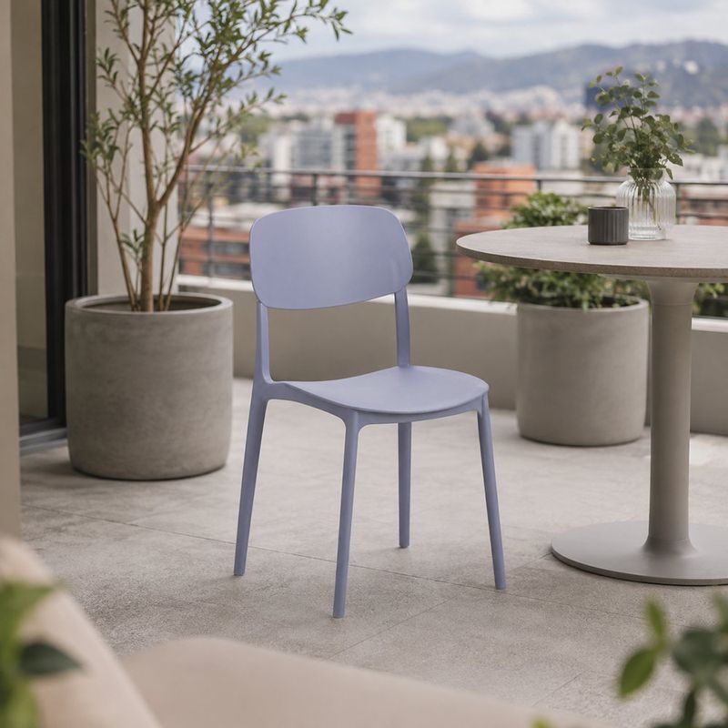 Silla Apilable de Plástico Greg 38.5 x 50 x 79 cm Color Gris