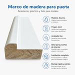 Marco de Pino Finger Joint Blanco Primed para Puerta 30 x 60 mm