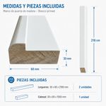 Marco de Pino Finger Joint Blanco Primed para Puerta 30 x 60 mm