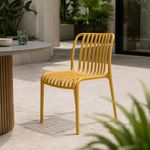 Silla Apilable Vento para Exterior de 50 x 58 x 79 cm Color Amarillo