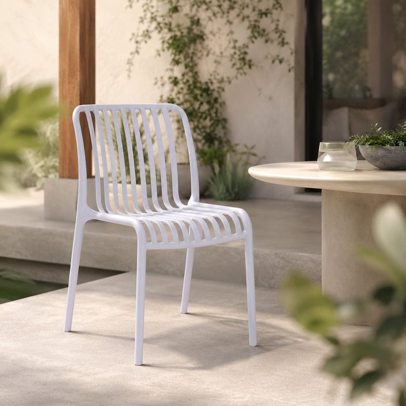 Silla Apilable Vento para Exterior de 50 x 58 x 79 cm Color Blanco