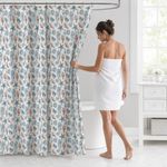 Cortina de Baño 183 x 178 Cm Coastal Color Azul y Blanco