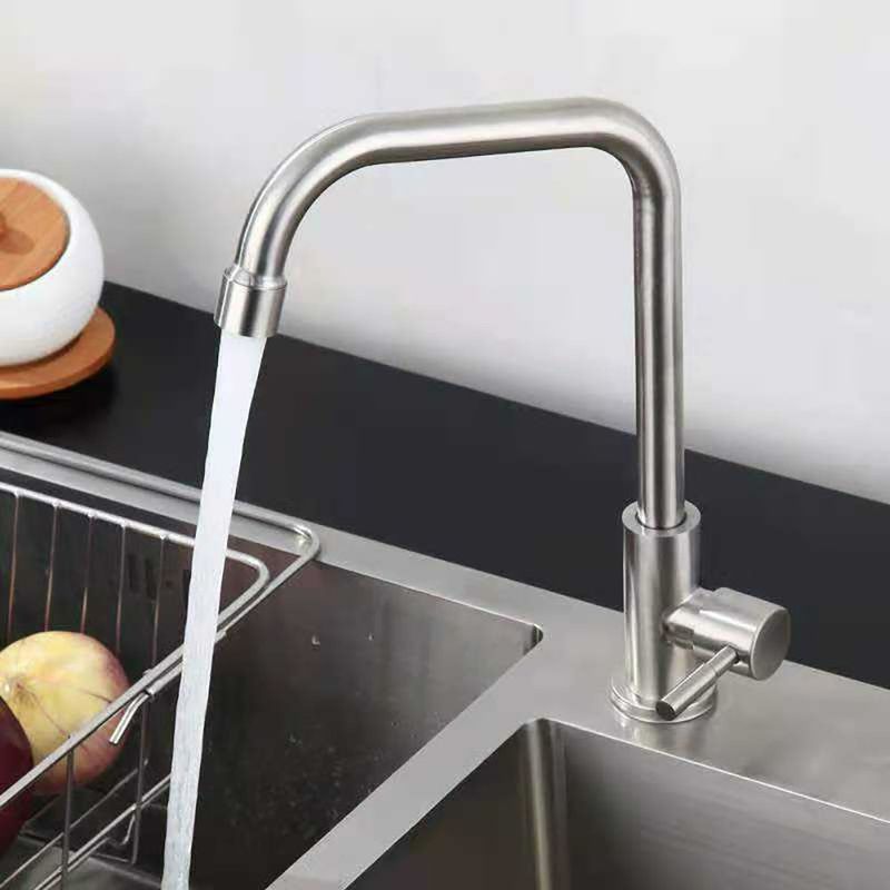 Grifo para Lavamanos Agua Fría Cuello Alto Cromo