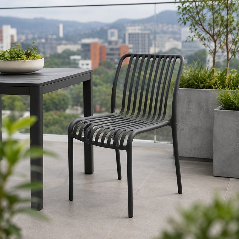 Silla Apilable Vento para Exterior de 50 x 58 x 79 cm Color Gris
