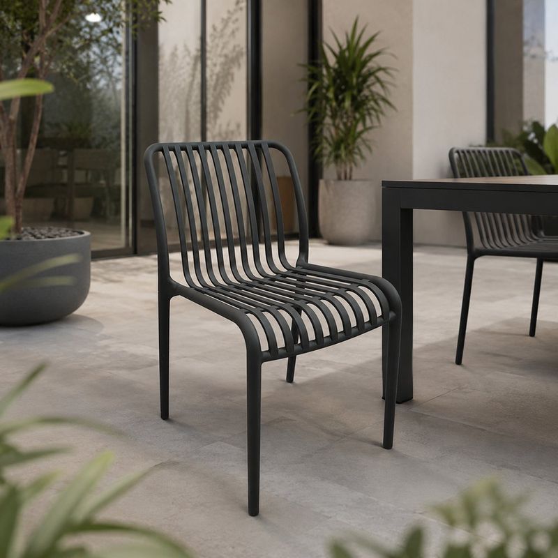 Silla Apilable Vento para Exterior de 50 x 58 x 79 cm Color Gris