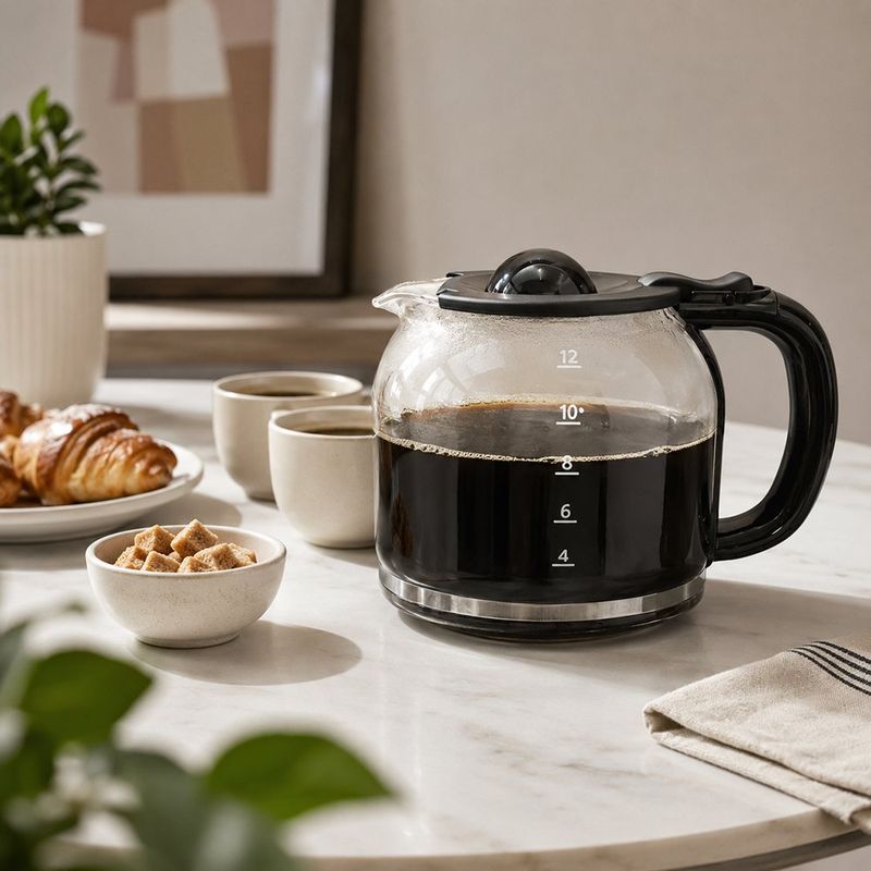 Jarra de Vidrio de Repuesto para Cafetera Rosthal Capacidad 1.5 L / 12 Tazas