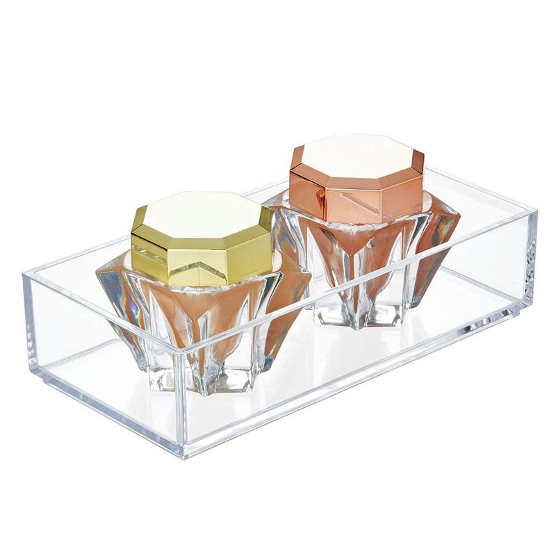 Organizador de Cajón Plástico Transparente 20 Cm para Cosméticos y Escritorio