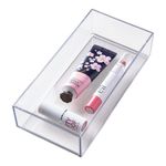 Organizador de Cajón Plástico Transparente 20 Cm para Cosméticos y Escritorio