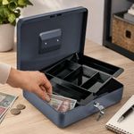 Caja de Dinero Metálica con Charola 30 Cm