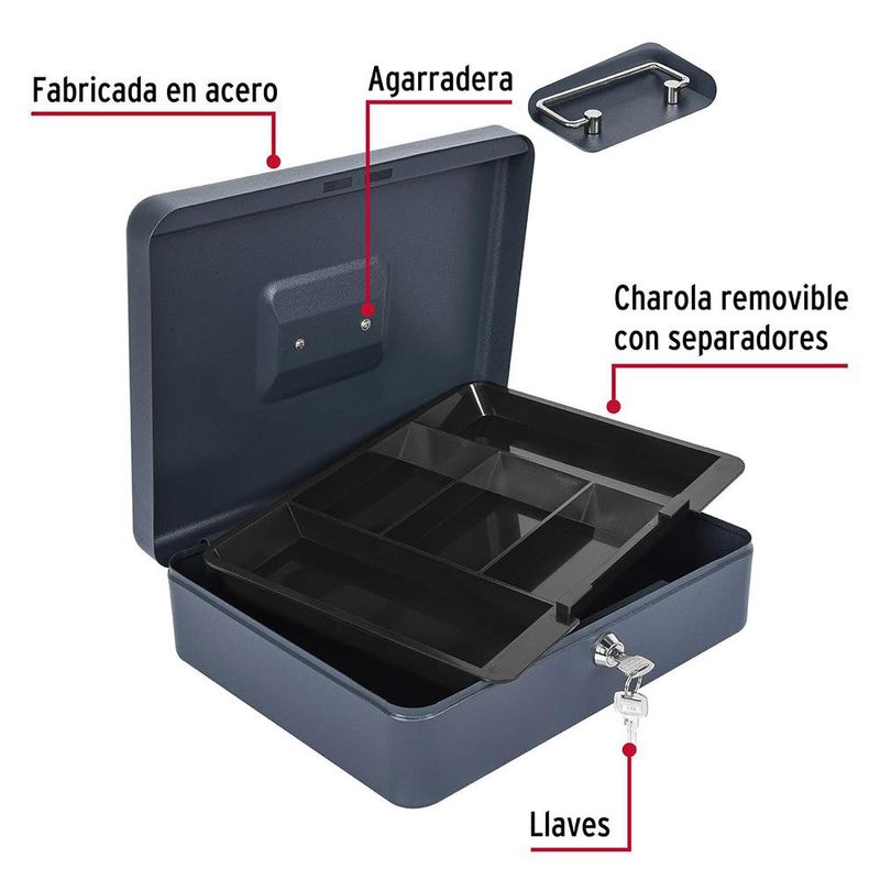 Caja de Dinero Metálica con Charola 30 Cm