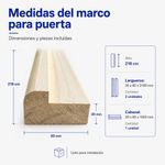 Marco de Pino Finger Joint Natural para Puerta 30 x 60 mm