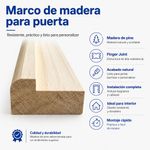 Marco de Pino Finger Joint Natural para Puerta 30 x 60 mm