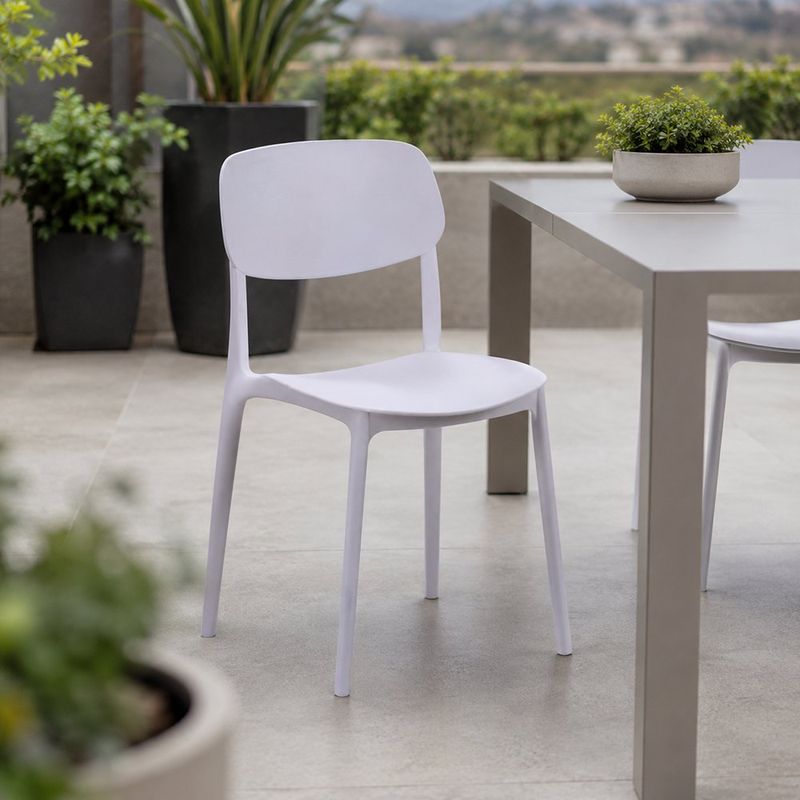 Silla Apilable de Plástico Greg 38.5 x 50 x 79 cm Color Blanco