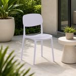 Silla Apilable de Plástico Greg 38.5 x 50 x 79 cm Color Blanco
