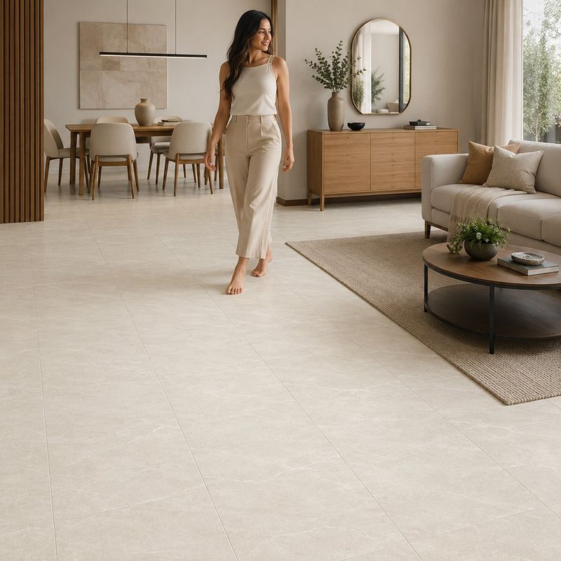 Piso Cerámico Algar Acabado Brillante Color Beige de 43 x 43 cm en Caja de 2.43 m²