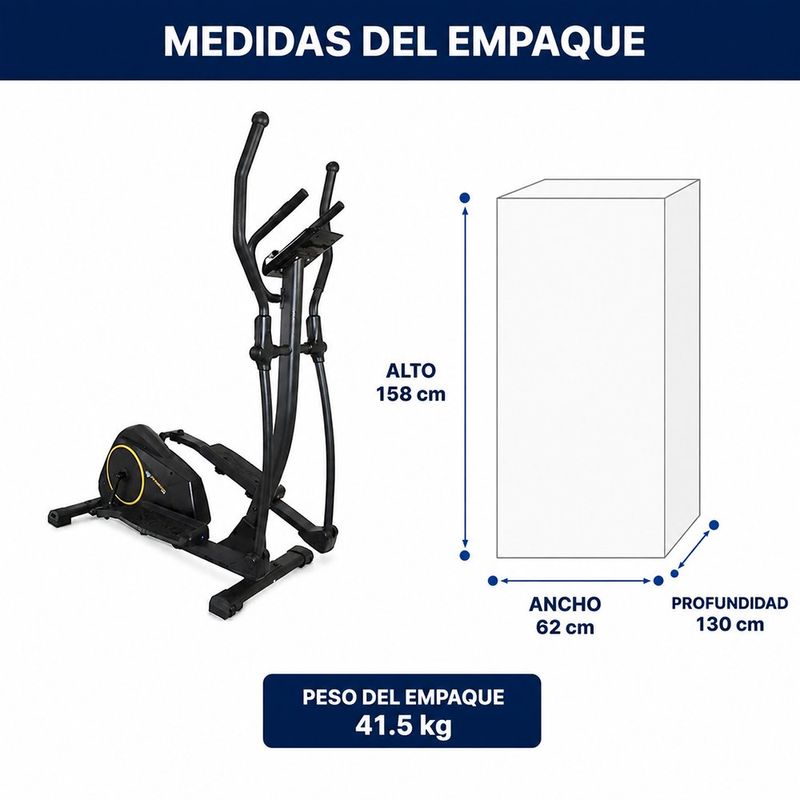 Elíptica Magnética con Monitor LCD, 8 Niveles de Resistencia y Soporta 120 Kg para Cardio en Casa