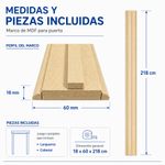 Marco para Puerta de MDF Natural Bosel 18 x 60 x 218 cm