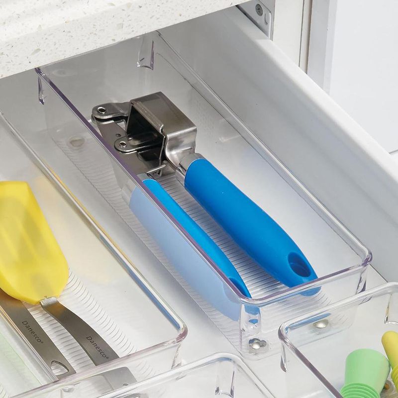 Organizador de Cajón de Plástico Transparente Antideslizante 31 Cm para Cocina y Baño