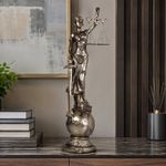 Figura Decorativa Dama de la Justicia con Balanza y Espada 11.8 x 11.2 x 40.5 Cm Color Dorado