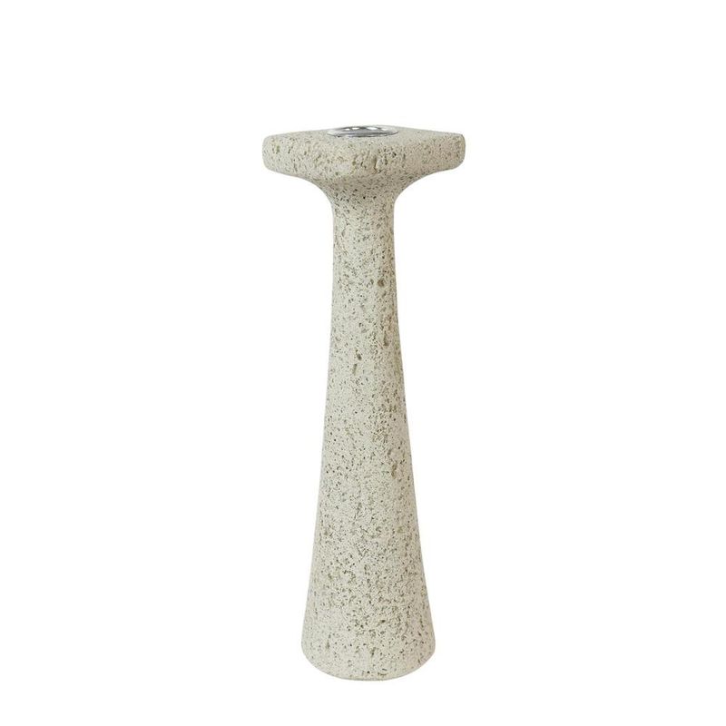 Portavela Decorativo Liso 7 x 7 x 24 Cm Color Crema