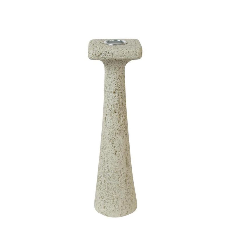 Portavela Decorativo Liso 7 x 7 x 24 Cm Color Crema