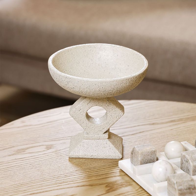 Centro de Mesa Decorativo Alto 21 x 21 x 21 Cm Color Crema