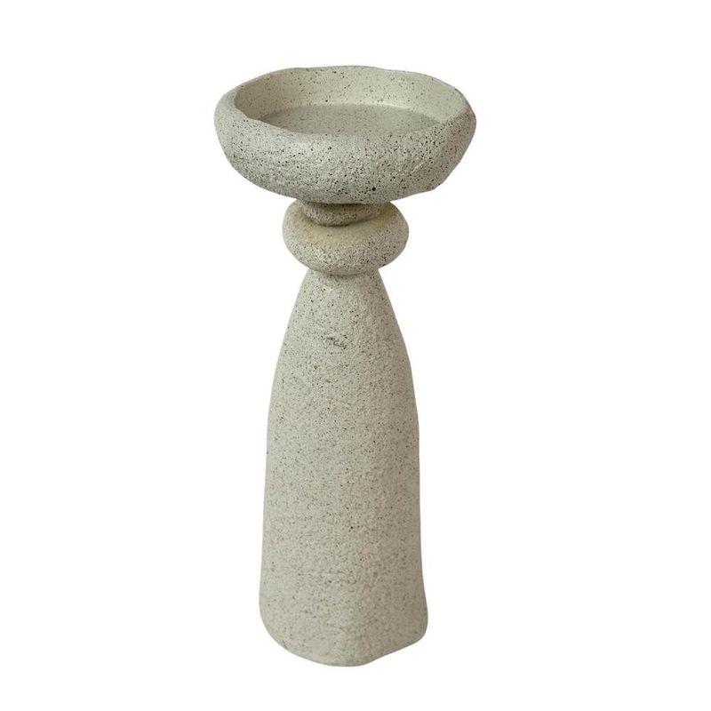 Portavela Decorativo Alto 10.5 x 10.5 x 25 Cm Color Crema