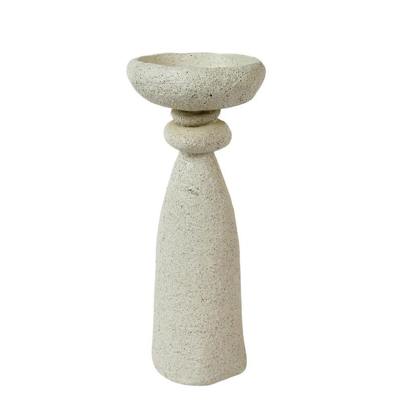 Portavela Decorativo Alto 10.5 x 10.5 x 25 Cm Color Crema