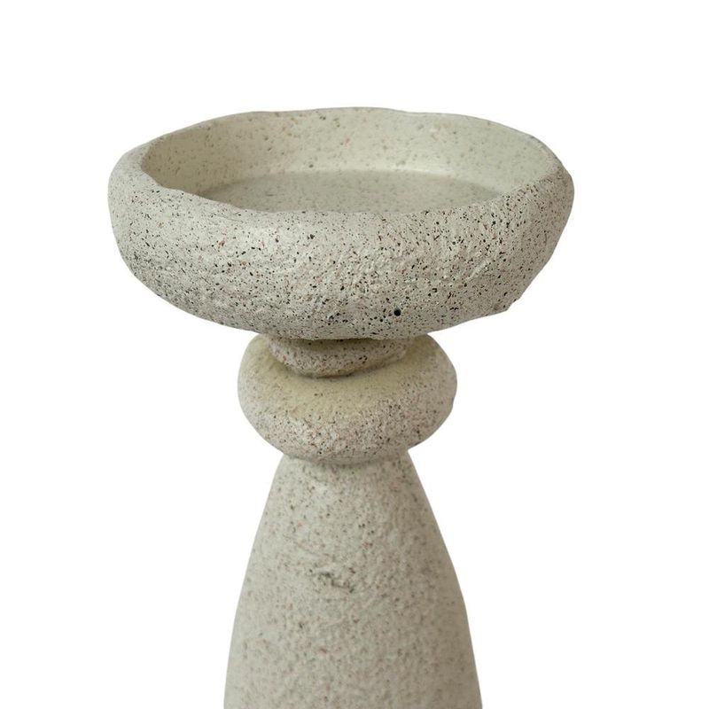 Portavela Decorativo Alto 10.5 x 10.5 x 25 Cm Color Crema