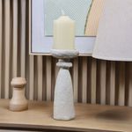 Portavela Decorativo Alto 10.5 x 10.5 x 25 Cm Color Crema