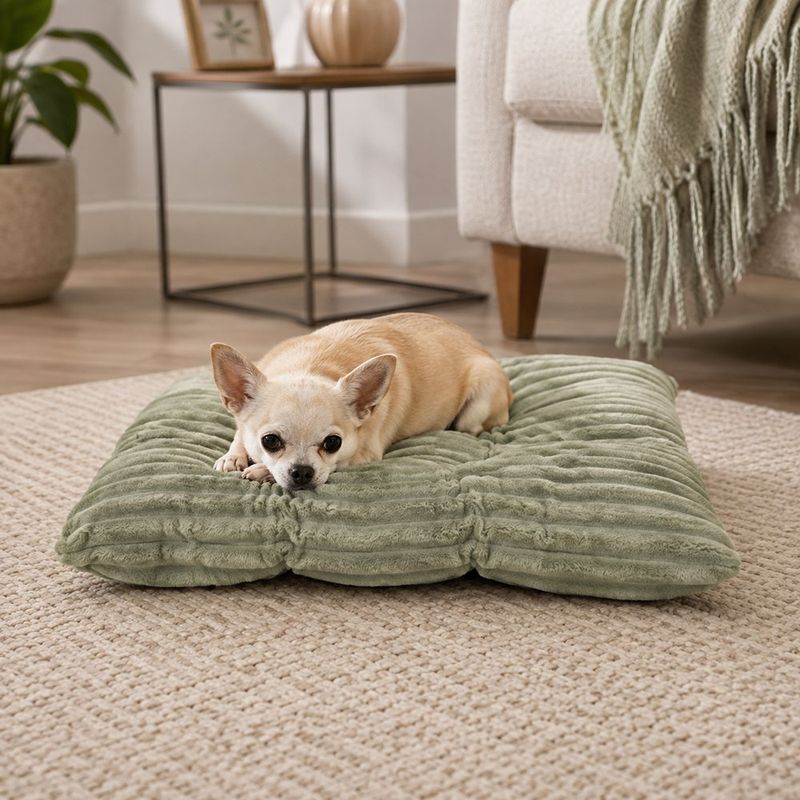 Cojín para Perro de Poliéster 30 x 19 Cm con Centro Hundido Color Verde