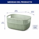Set de 3 Canastas Organizadoras Knitty de Plástico Tejido Tipo Ratán 3.5 L - Presentación Surtida