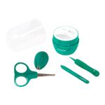 Set de Manicure para Bebé con Tijera, Lima y Cortaúñas con Estuche Color Turquesa