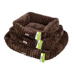 Cama Tipo Nido para Perro de Poliéster 26 x 22 Cm con Bordes Elevados Color Café