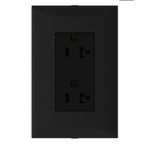Tomacorriente Doble con Placa de 20 A y 125 V en Color Negro