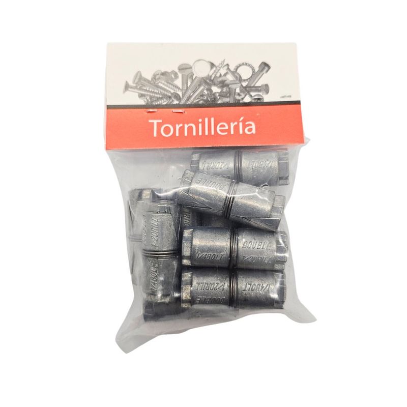 Tarugo Expansivo Doble 1/4 Plg Metálico Gris 10 Unidades