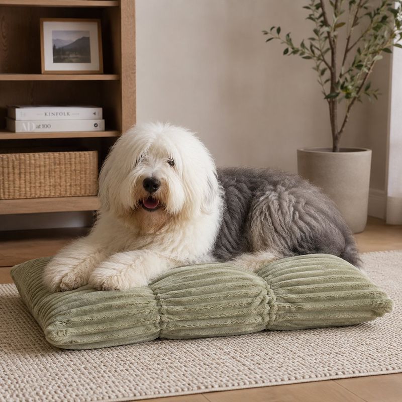 Cojín para Perro de Poliéster 42 x 28 Cm con Centro Hundido Color Verde