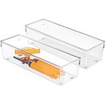Organizador para Cajón Profundo de Plástico Transparente 31 Cm Antideslizante
