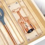 Organizador para Cajón Profundo de Plástico Transparente 31 Cm Antideslizante