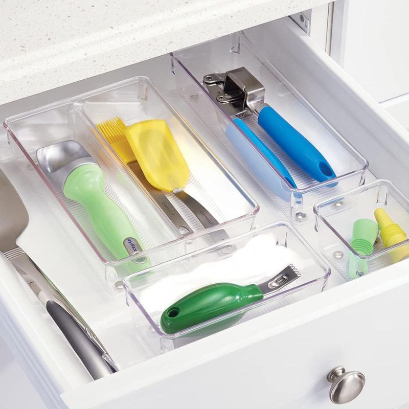Organizador para Cajón Profundo de Plástico Transparente 31 Cm Antideslizante