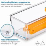 Organizador para Cajón Profundo de Plástico Transparente 31 Cm Antideslizante