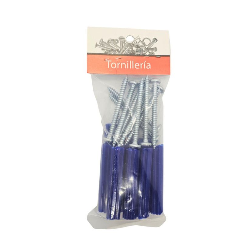 Kit de Tornillos para Lámina #10 x 2 Plg con Tarugos 10 Unidades
