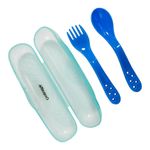 Set de Cubiertos para Bebé con Cuchara y Tenedor de Fácil Agarre, 2 Piezas - Colores Surtidos