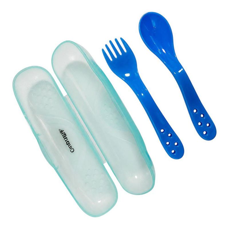 Set de Cubiertos para Bebé con Cuchara y Tenedor de Fácil Agarre, 2 Piezas - Colores Surtidos