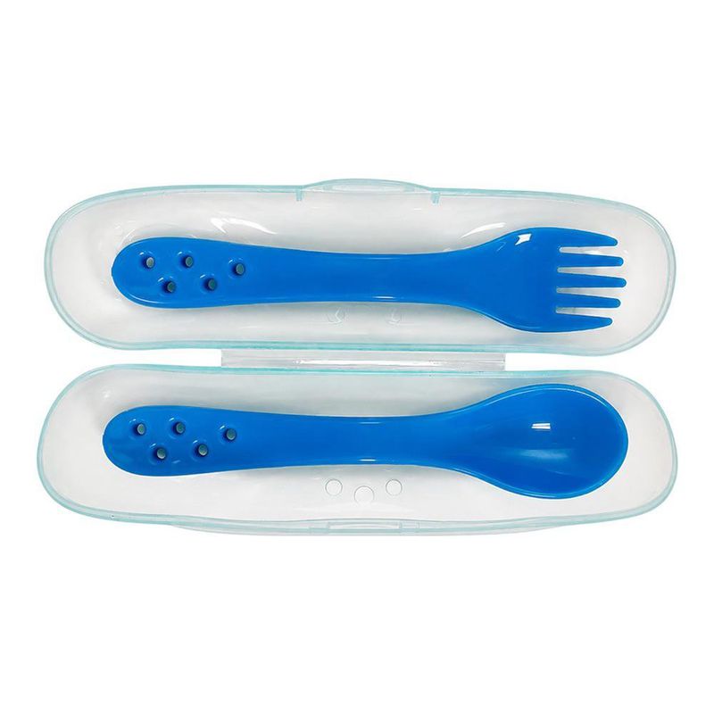 Set de Cubiertos para Bebé con Cuchara y Tenedor de Fácil Agarre, 2 Piezas - Colores Surtidos
