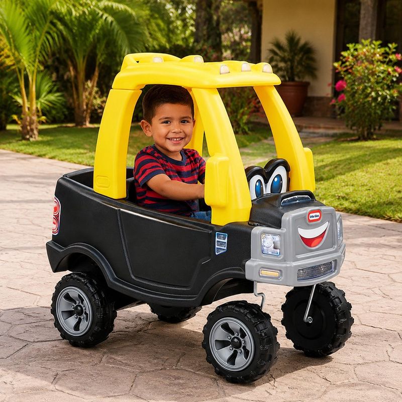 Camioneta Montable para Niños Cozy Truck con Puerta Funcional, Bocina y Manija para Padres