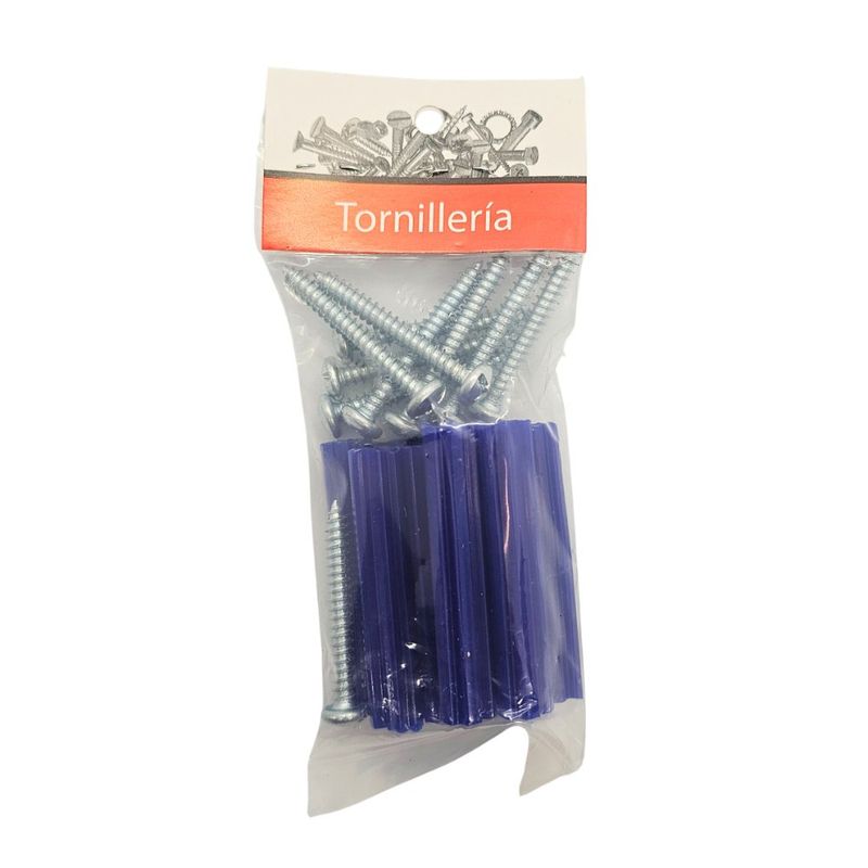 Kit de Tornillos para Lámina #10 x 1 1/2 Plg con Tarugos 10 Unidades