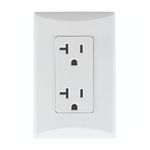 Tomacorriente Doble con Placa de 20 A y 125 V en Color Blanco